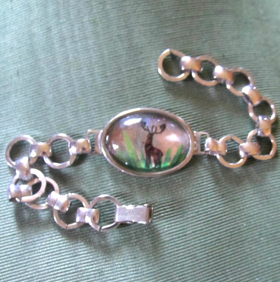 fabulous-vintage-butterfly-wing-bracelet-rare-deer-w-antlers-signed