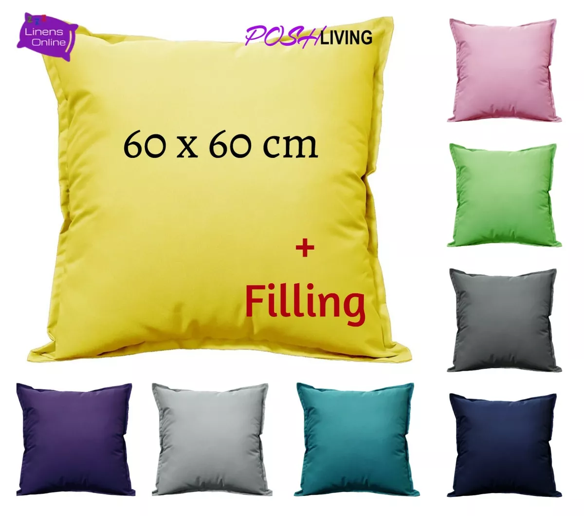 Outdoor seat cushions 60cm x 60cm clearance