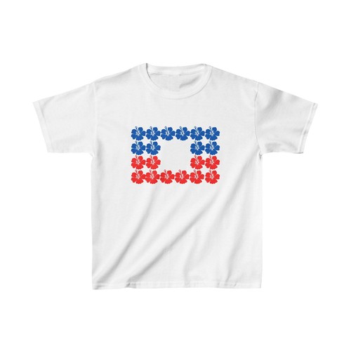 Kids Haitian Hibiscus Flag | Haiti Flower T-Shirt | Unisex Tee Shirt - Picture 4 of 9