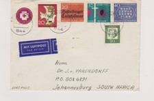BUND, Mi. 396/400 u.a., Lp-Straubing-Johannesburg, 1.6.63