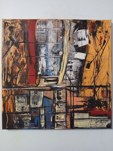 original abstract acrylic painting on canvas "Window Panes"