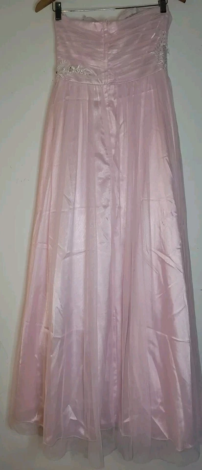 Vestido Roberta Rosa Formal Imperio Boda Baile de graduación Regreso a casa Talla 7 Sin tirantes Tul Foto 4 de 4