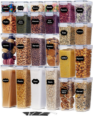 24Pcs Airtight Food Storage Containers with Universal Lids, Food Canisters Organ