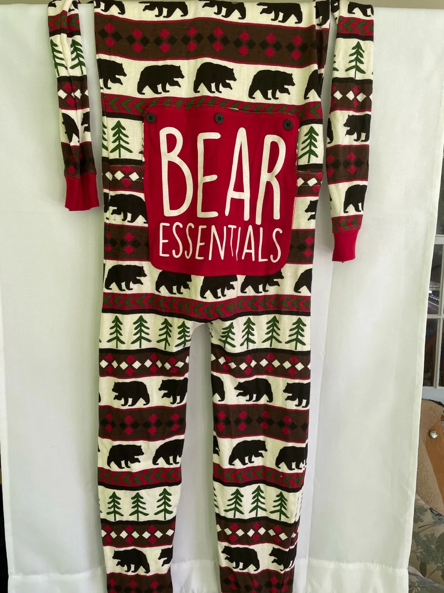 One piece pajamas with back flap outlet