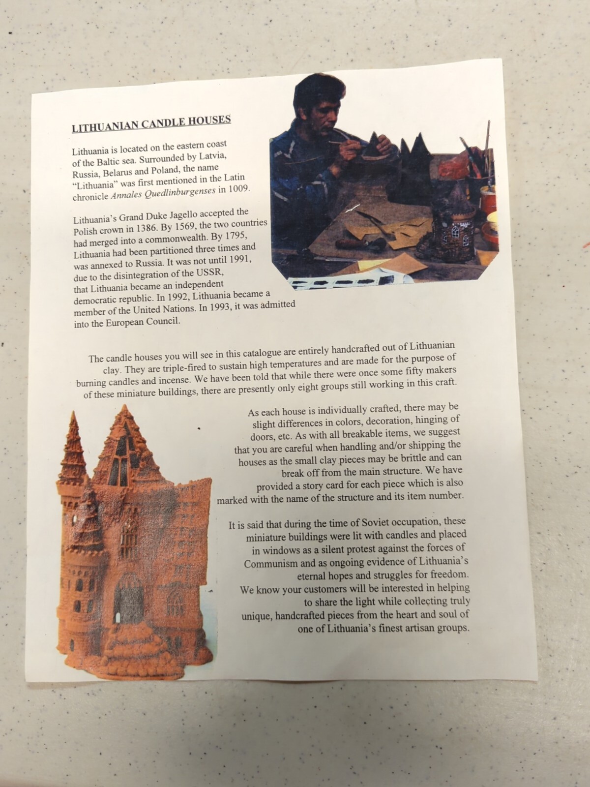 Lithuanian Candle House-Tea Light Cottage-Fairy Light-Candleholder Vintage 8.25"