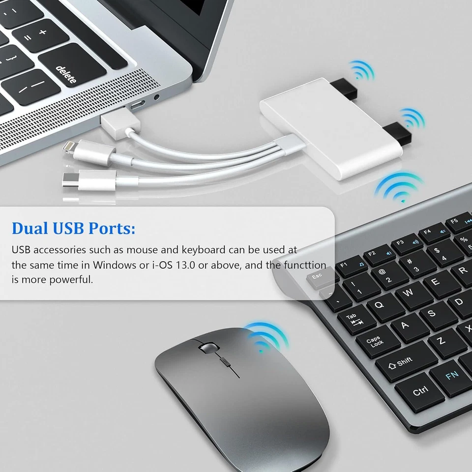 5 in 1 Memory Card Reader USB 3.0 OTG Adapter SD Card Reader For iPhone/iPad LOT - Image 4 of 4