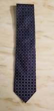 Tommy Hilfiger 100% Silk Tie Blue Circles 58"L 3.5"W Neck Tie Made In USA