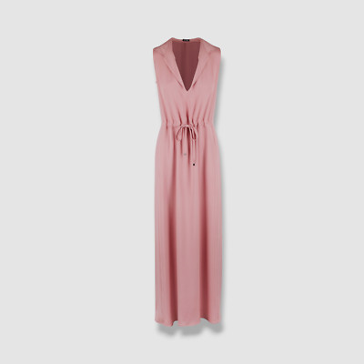 $2345 Kiton Women's Pink Hooded Sleeveless Silk A-Line Dress Size 40