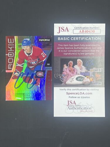 Cole Caufield Signed 2021-22 Upper Deck Synergy RC IP Auto JSA Canadiens - Picture 1 of 2