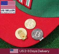Magnetic Hat Clip Golf Ball Markers - Bitcoin - In Gold or Bronze