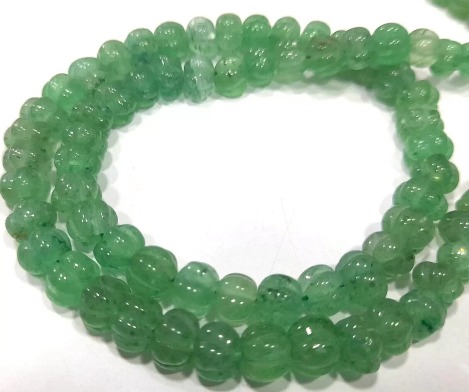 Sandía verde natural suave 5,5-6,5 mm cuentas 8 pulgadas 1 hilo Foto 4 de 4