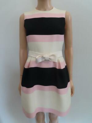 Valentino★素敵!Ivory/Pink/Black w/ Bow Belt A-Line Dress NWT Valentino Ivory/Pink/Black w/ Bow Belt A-Line Dress Size