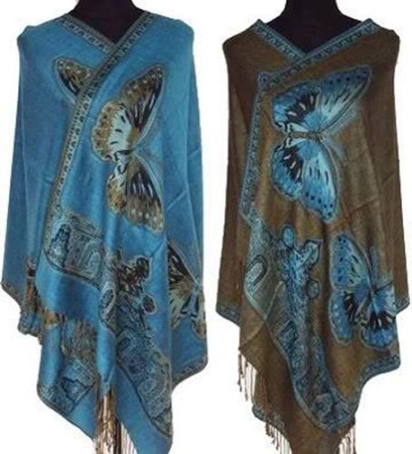 Pashmina 中国女士女式丝绸披肩围巾裹巾蝴蝶多色 - 第 4 张/共 18 张