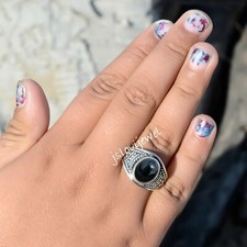 Black Onyx Natural Gemstone 925 Sterling Silver Friendship Gift Jewelry Ring