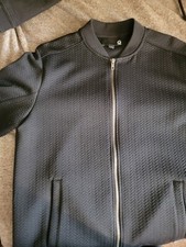 G by Guess Men's Full Zip Sweater Size L Black Solid