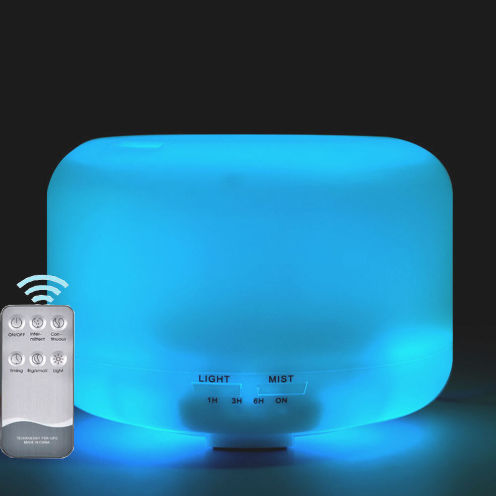 28dB Quiet Cool Mist Humidifier with 500ml Top-Fill Tank & 7-Color LED Essential Oil Diffuser