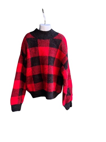 Art Class Mädchen flauschiger bauchfreier Pullover Größe XL 14/16 schwarz und rot