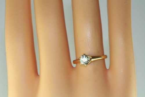 ANILLO DE COMPROMISO DE DIAMANTES ANTIGUO VICTORIANO ORO 14K 1/2 QUILATES CORTE MINA TALLA 6.5 - Imagen 5 de 5