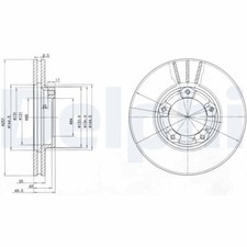 2x DELPHI BG2423 Bremsscheibe für TOYOTA VW