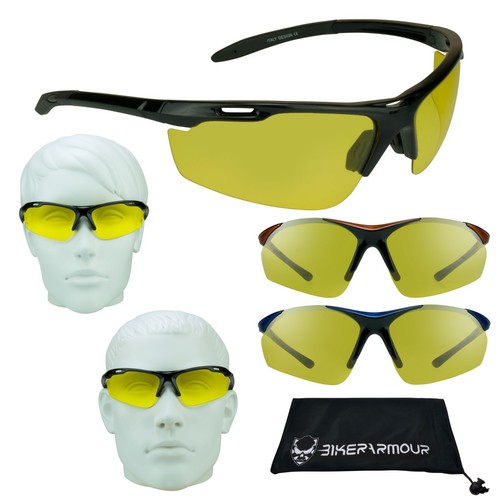 Polarizzati Giallo Lenti Occhiali da Sole Notte Volta Visione Guida Moto |  eBay