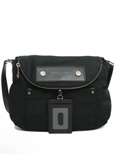 NEW Marc Jacobs Preppy Natasha Medium Nylon Crossbody Bag, Black
