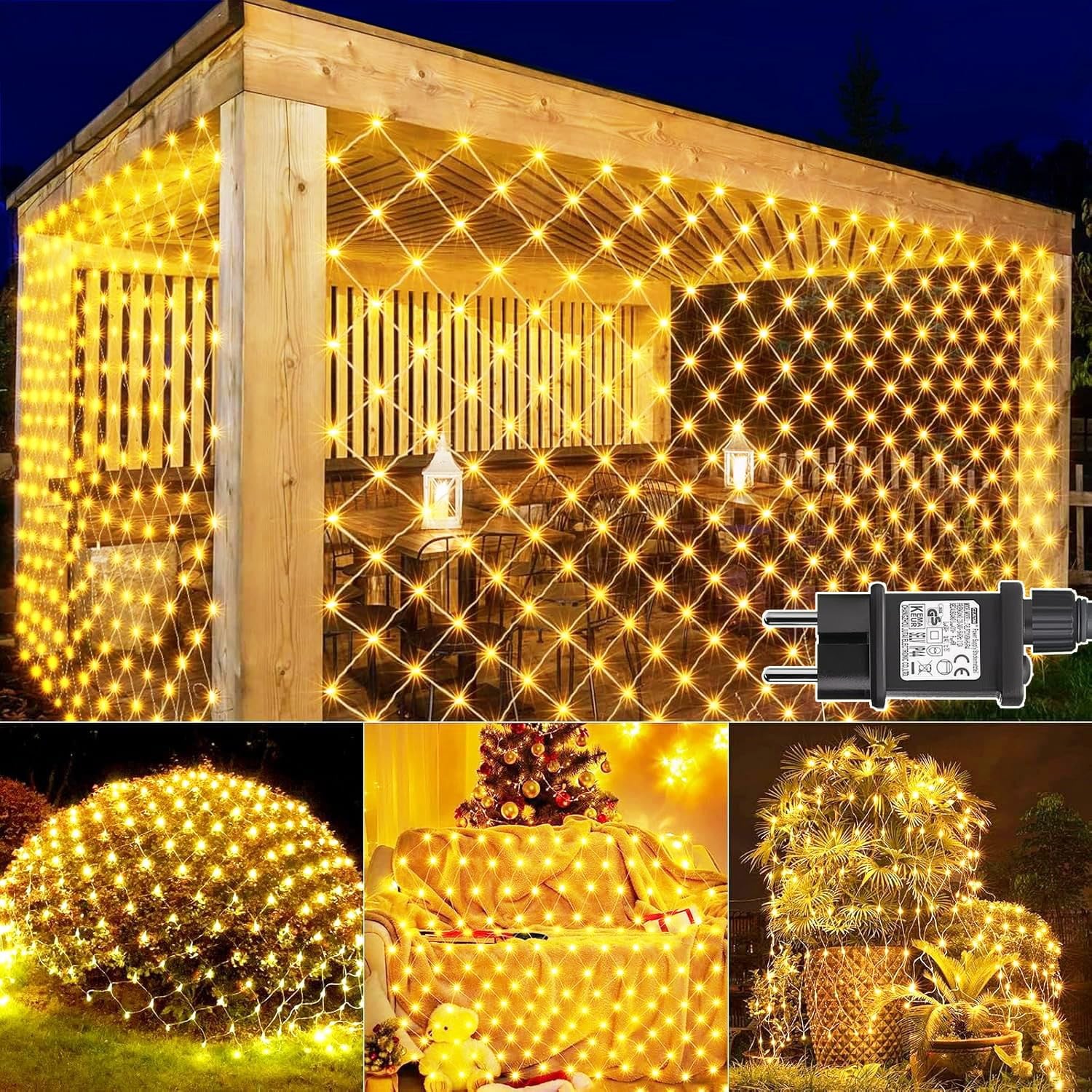 Joycome Rete Luci Natale 3x2M Esterno: 2 Reti da 200 LED Impermeabili