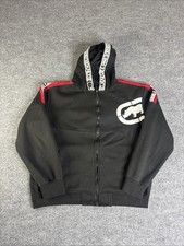 Ecko Unltd Hoodie Mens Medium Black Full Zip Rhino Sweatshirt Raw Unlimited Y2K