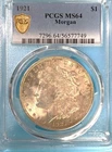 1921-P Morgan Silver Dollar PCGS MS64