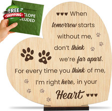 Pet Memorial Plaque for Loss of Dog or Cat Wooden Sympathy Sign in Loving Memory