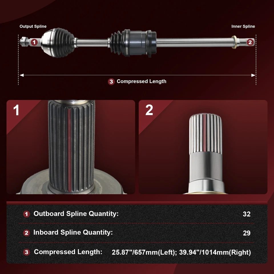 Par de ejes delanteros CV para Ford Ranger 2003-2011 2004-2009 Mazda B4000 4x4 Foto 3 de 4