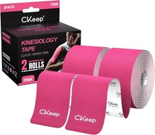 Premium Kinesiology Tape : 2 Rolls, Pink - Athletic, K, Sports Tape,Waterproof
