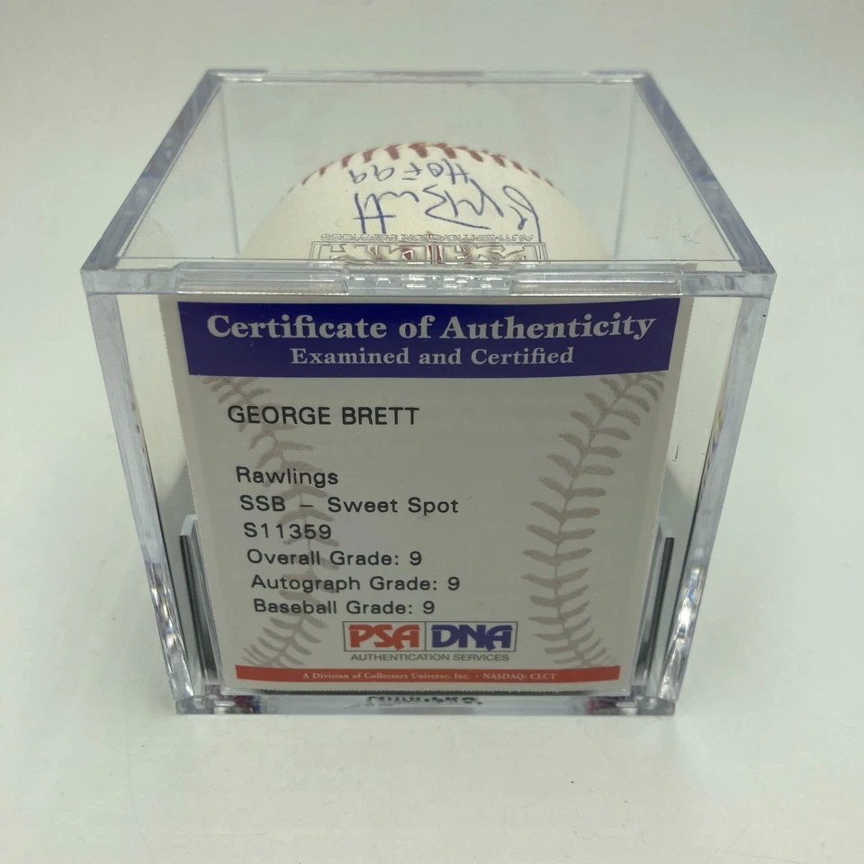 George Brett HOF 99 Signed Official Major League Baseball PSA DNA Graded 9 MINT - Image 3 of 4