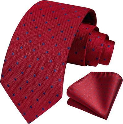 HISDERN Polka Dot Ties for Men Classic Silk Ties and Pocket Square Formal Busine