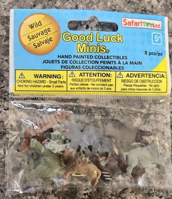 WILD FUN PACK Good Luck Minis Safari Ltd Action Figure 8 pk Rhino Hippo Giraffe