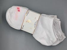 10 Pairs U.S. Polo Assn Women White Black Moisture Control Low Cut Socks Sz 4-10