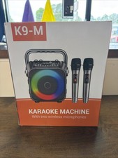 K9-M Karaoke Machine with two wireless microphones Brand New Black