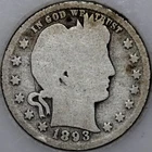 1893-P Barber Quarter 90% Silver, Early US Coin As Shown [SN01]