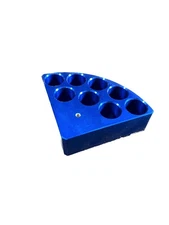 CHEMGLASS 8-Place Pie Wedge for 2 Dram 8mL Vials Anodized Blue CG-1991-P-14