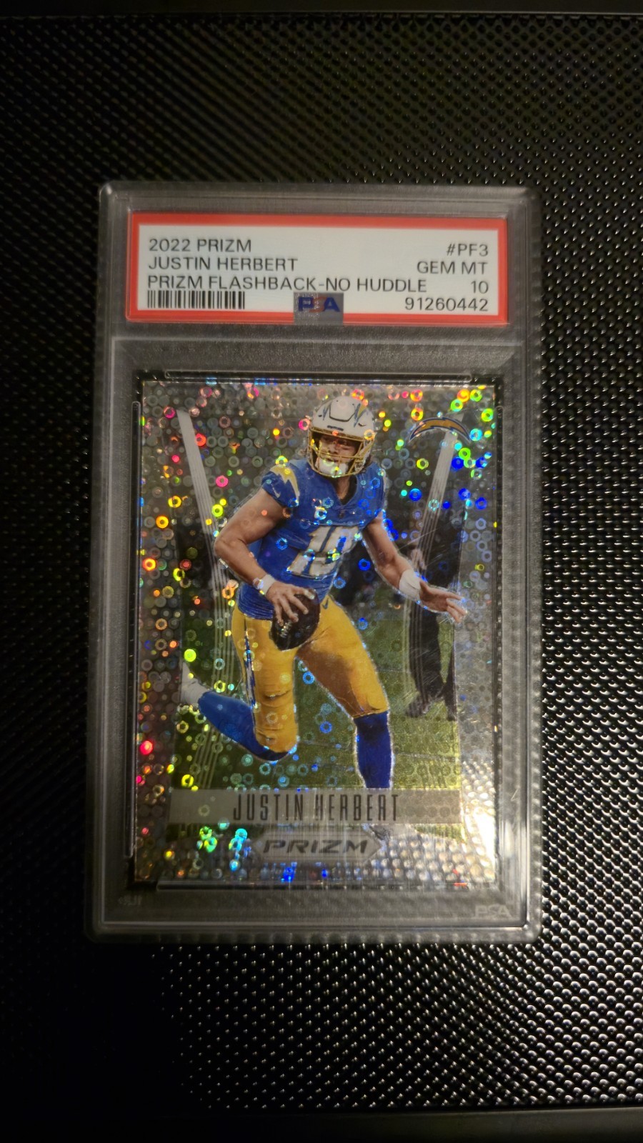 2022 Panini Prizm - Prizm Flashback Justin Herbert #PF-3 No Huddle Prizm