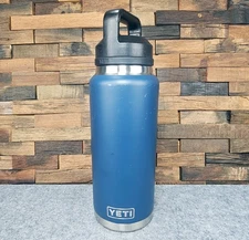 YETI Rambler 26 oz Vacuum Bottle with Chug Cap, Stainless Steel, Insulated, Navy