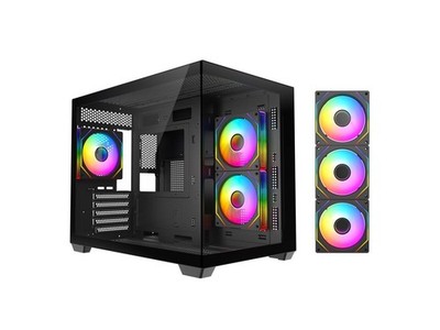 DIYPC ARGB-DC120-TM Black USB3.0 Tempered Glass Micro ATX Gaming Computer Case