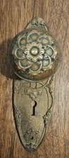 1 Antique Door Knob + 1 Back Plate Norwalk Barocco 1899 Louis XIII Victorian 