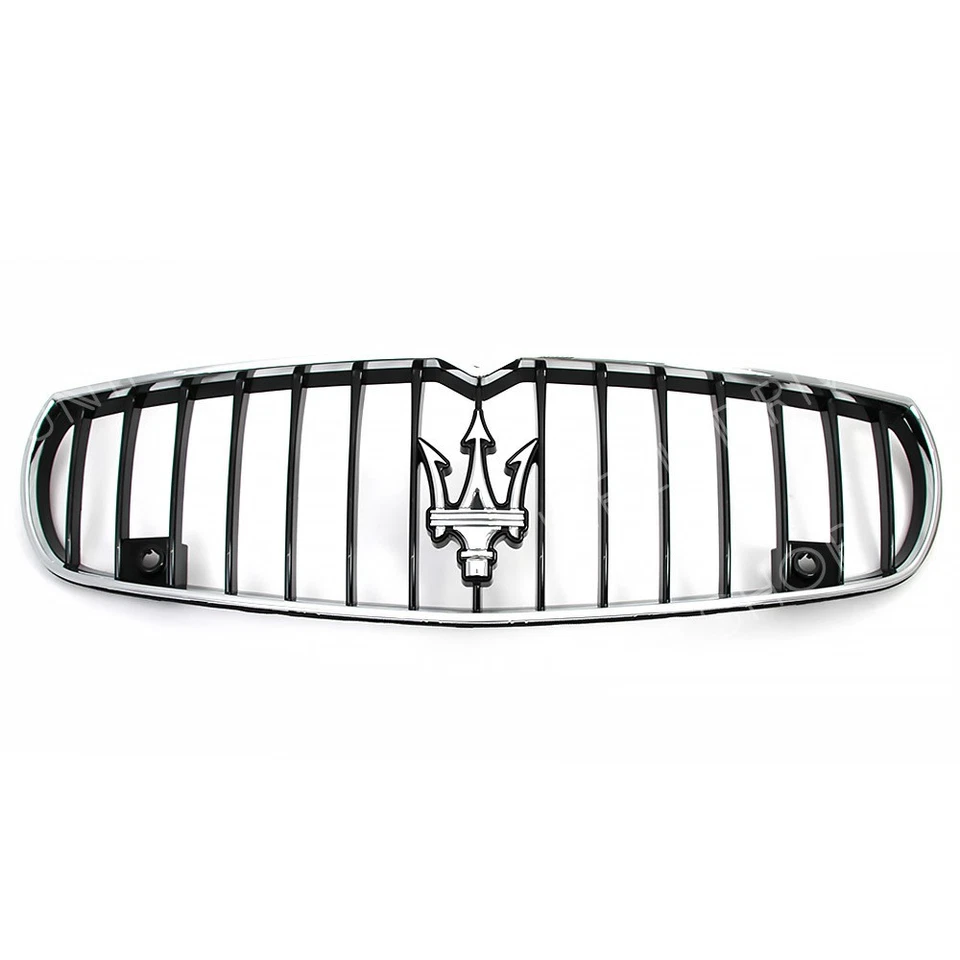 For Maserati Quattroporte 2013-16 Sport GTS SQ4 Chrome Black Front Bumper Grille - Image 2 of 4