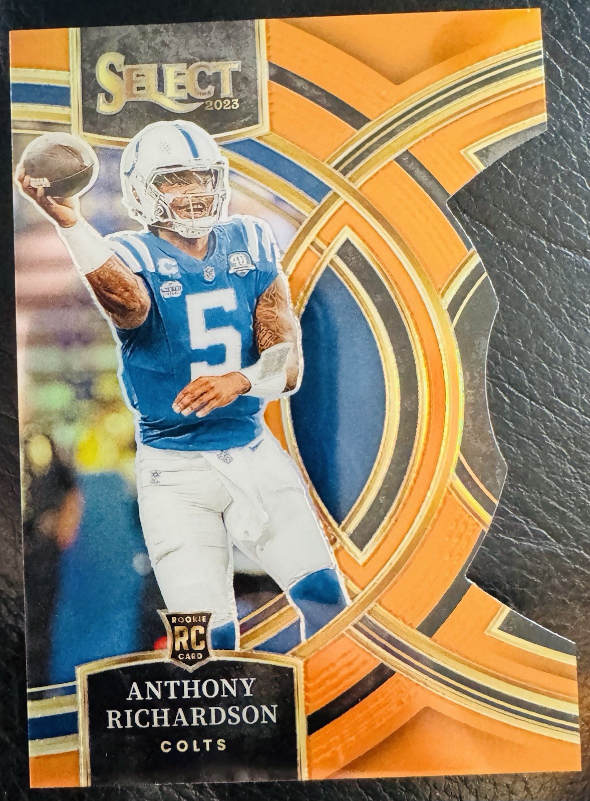 2023 Select - Premier Level Orange Prizm Die-Cut Anthony Richardson /399 (RC)