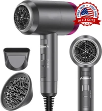Secadora De Cabello Pelo Iónico Con Difusor Para Rizos Mujer Profesional 1600W