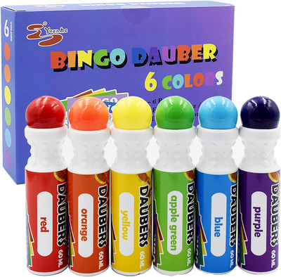 Bingo Daubers Dot Markers - Mixed Colors Set of 6 Pack