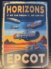 Retro Disney Epcot Horizons Tin Sign. 9x12.
