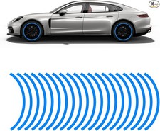 16PCS Universal Reflective Wheel Rim Decal Tape for 17''-19'' Moto Color: Blue