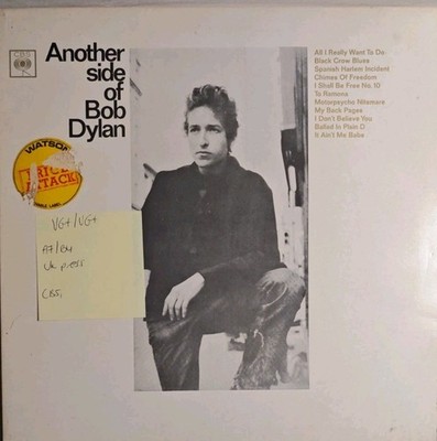 Bob Dylan Another Side Of Bob Dylan Vinyl Record VG+/VG+ CBS 32034 