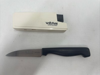 Wiltshire StaySharp Paring Utility Knife With Sharpener Case Stainless Blade